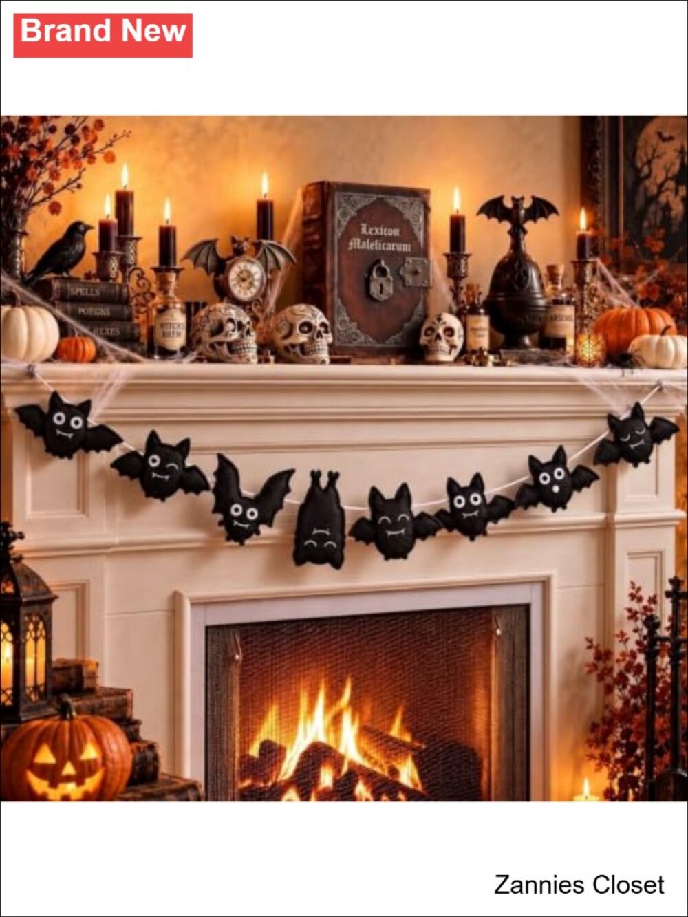 👻 Fuutreo Halloween Bat Felt Garland 6.56 Ft Banner with 8 Stuffed Bats